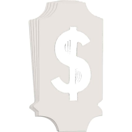 Brady Quik-Align 5040 Series Polyester 1 in Lbl Legend: $ White 10PK 5040P-$